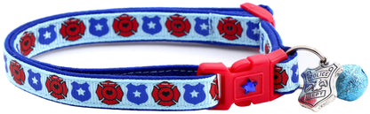 Fire and Police Badges Cat Collar