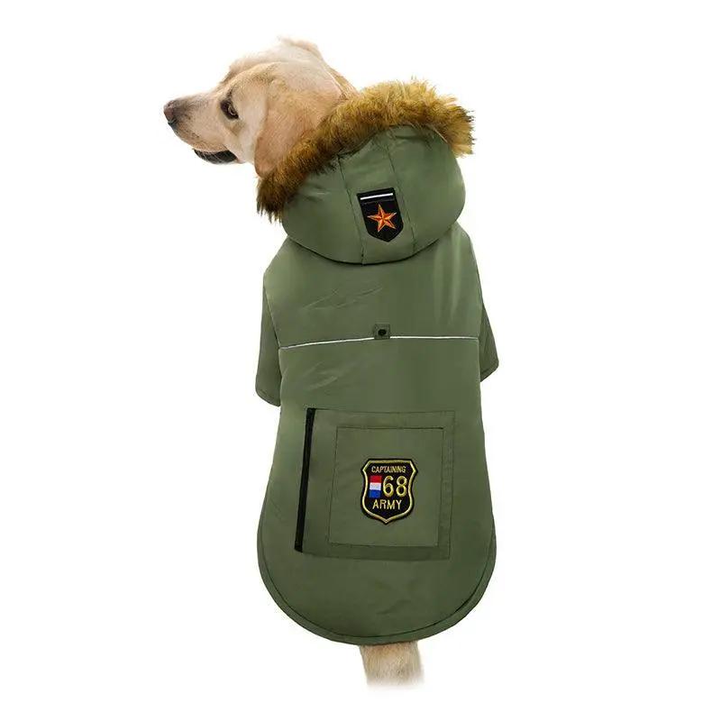 Cozy Canine Cotton Jacket: Stylish And Warm Winter Wear For Large Dogs