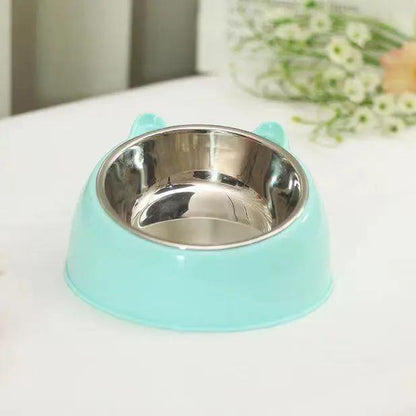 Double Bowl Stainless Steel Pet Feeder - Innovative Overturning Prevention Design