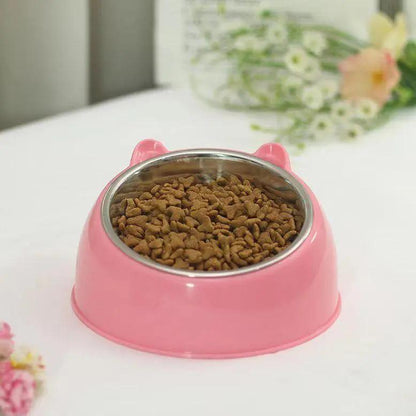 Double Bowl Stainless Steel Pet Feeder - Innovative Overturning Prevention Design