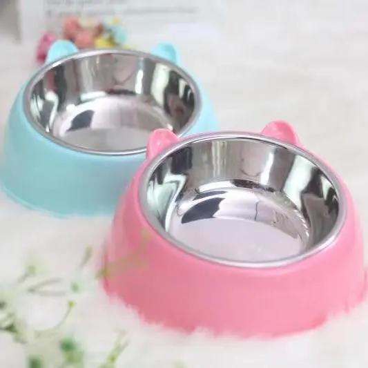 Double Bowl Stainless Steel Pet Feeder - Innovative Overturning Prevention Design