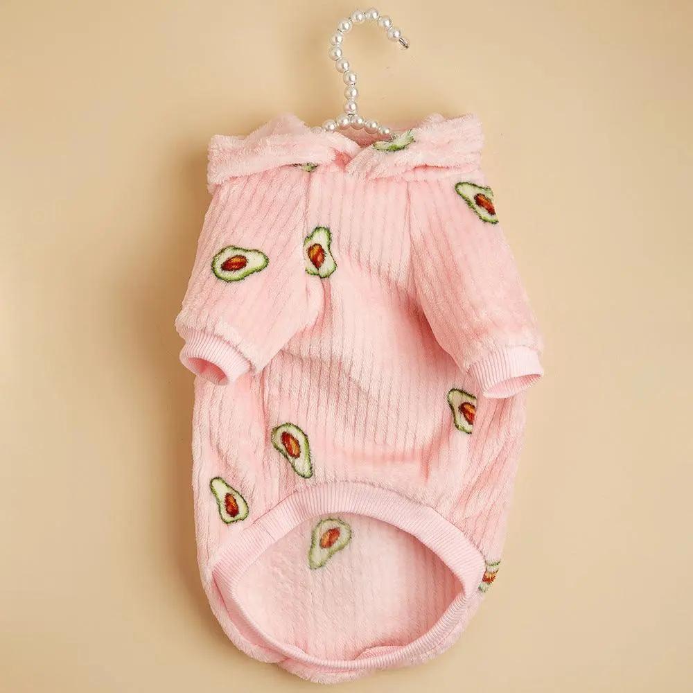 Fashionable Pet Avocado Print Hoodie For Cats And Dogs