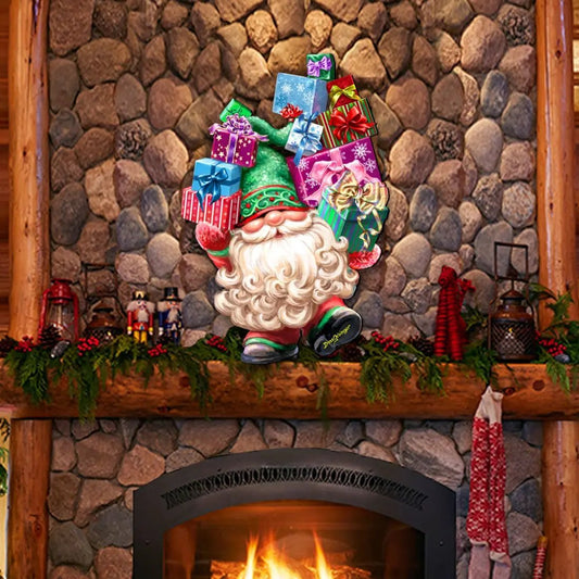 Gift Bag Gnome Wreath Easter Home Decor Large Ornament by D. Gelsinger - Christmas Decor - 8461054H-DG