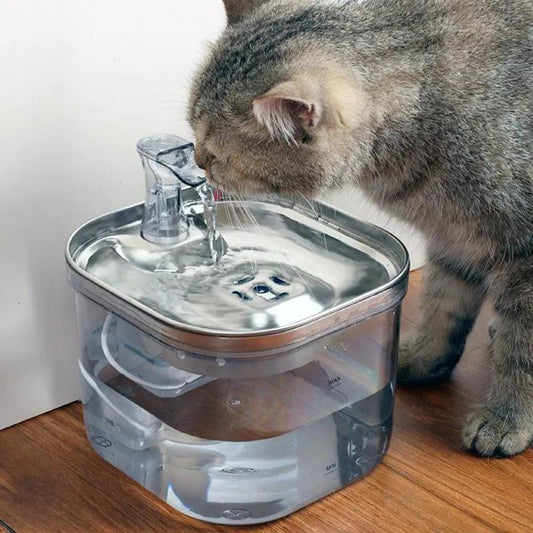 Pet Cat Dog Stainless Steel Automatic Water Dispenser Intelligent Fountain