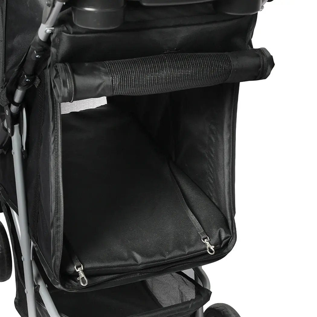 PaWz Large Pet Stroller Dog Cat Carrier Black