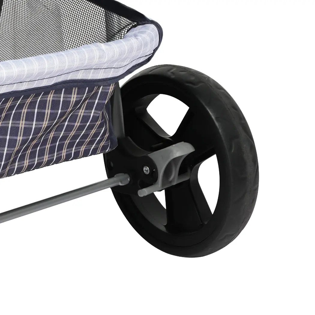 PaWz Large Pet Stroller Dog Cat Carrier Plaid