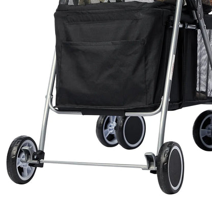 PaWz Large Pet Stroller Dog Cat Carrier Black