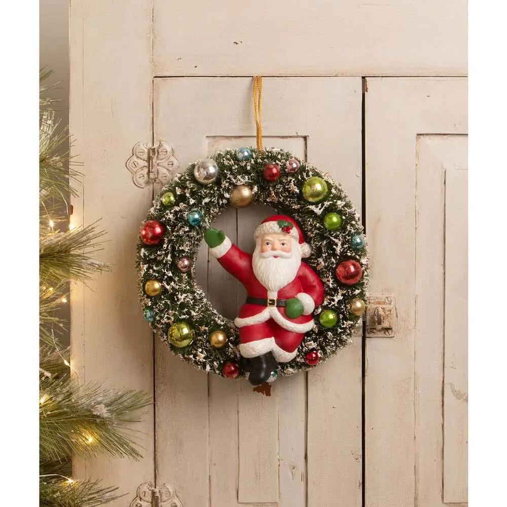 Kitschmas Santa in Wreath by Bethany Lowe Designs