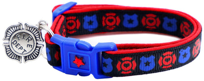Fire and Police Badges Cat Collar