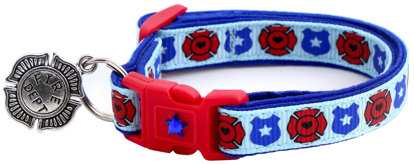 Fire and Police Badges Cat Collar