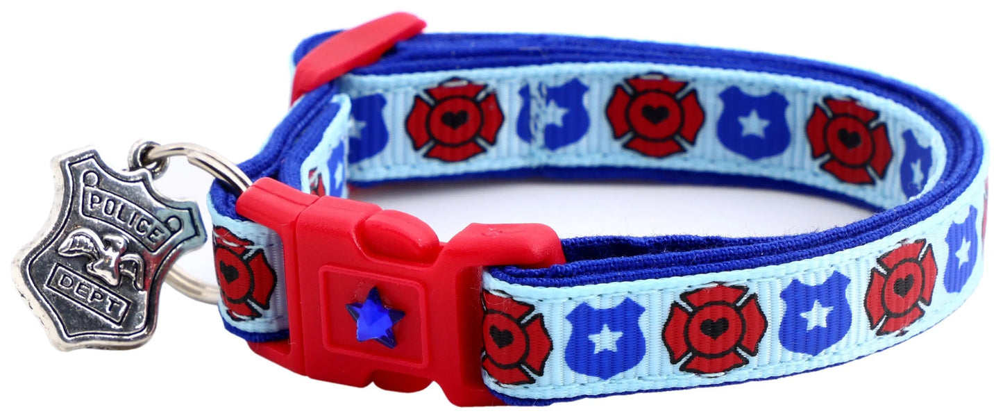 Fire and Police Badges Cat Collar