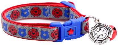 Fire and Police Badges Cat Collar