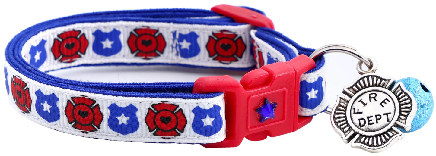 Fire and Police Badges Cat Collar