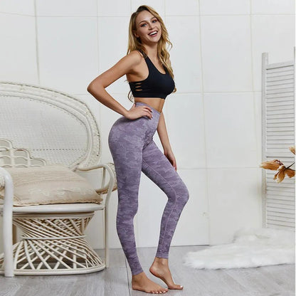 Woman Fitness Camouflage Seamless Leggings High Waist Yoga Pants
