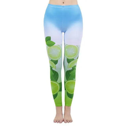 Fashion Women Legging Pink Tropics Printing With Multicolor Pattern Leggins High Elasticity Legins Fitness Pants Leggings