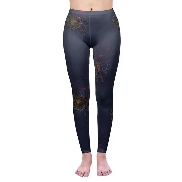 Fashion Women Legging Pink Tropics Printing With Multicolor Pattern Leggins High Elasticity Legins Fitness Pants Leggings