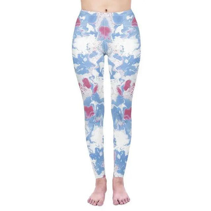 Fashion Women Legging Pink Tropics Printing With Multicolor Pattern Leggins High Elasticity Legins Fitness Pants Leggings