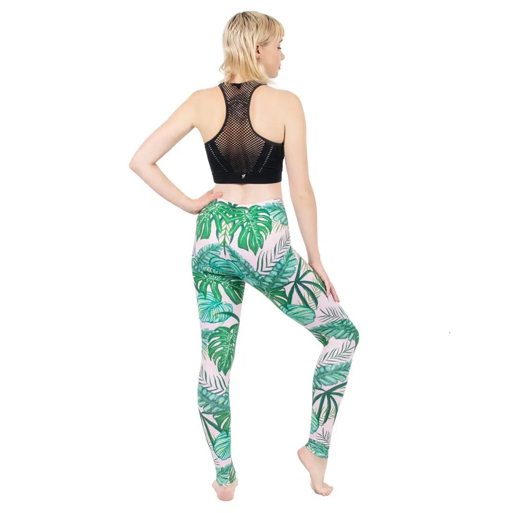 Fashion Women Legging Pink Tropics Printing With Multicolor Pattern Leggins High Elasticity Legins Fitness Pants Leggings