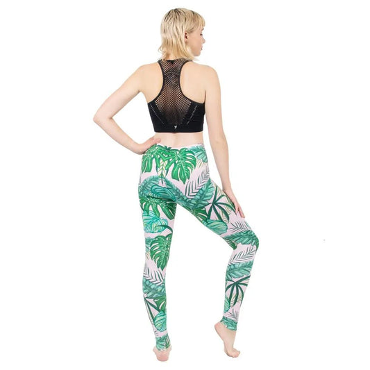 Fashion Women Legging Pink Tropics Printing With Multicolor Pattern Leggins High Elasticity Legins Fitness Pants Leggings