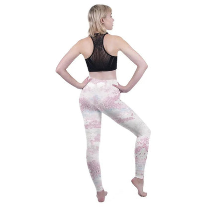 Fashion Women Legging Pink Tropics Printing With Multicolor Pattern Leggins High Elasticity Legins Fitness Pants Leggings
