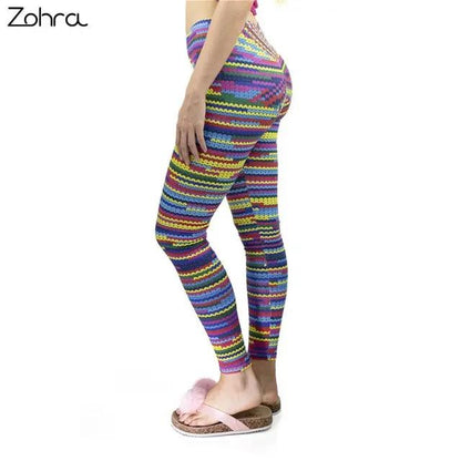 Knit Printing Sexy Elastic Fitness Leggings paddy Workout Legging Stretch Slim Sportswear Leggings