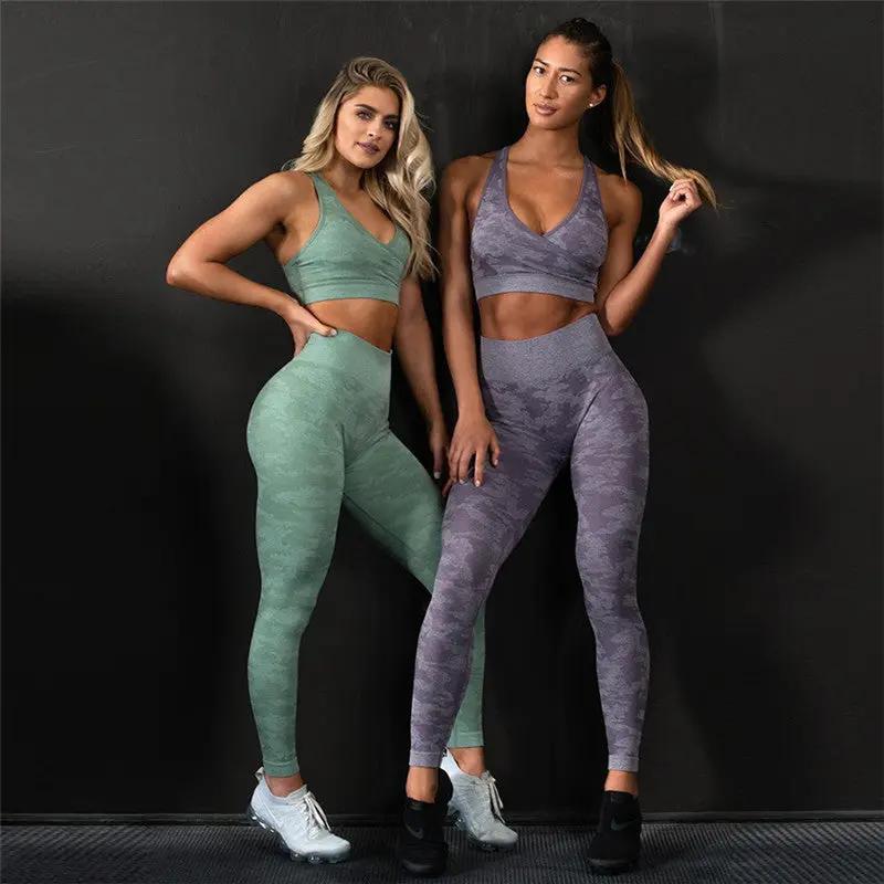 Woman Fitness Camouflage Seamless Leggings High Waist Yoga Pants