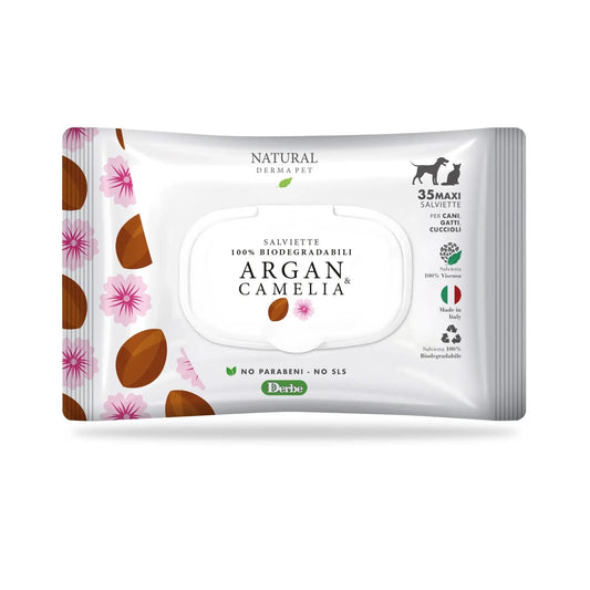 Wet Dog & Cat Wipes for Coat – Argan & Camellia