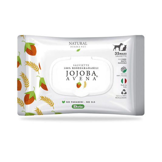 Wet Dog & Cat Wipes for Coat – Jojoba & Oats